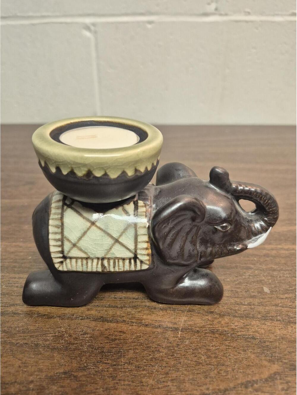 Ceramic Elephant Tealight Candle Holder Decorative Figurine